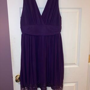 Ever Pretty Purple V-neck Midi Dress